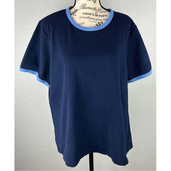 LAUREN Ralph Lauren Women's Short Sleeve Navy Shirt, size 2X - Picture 3 of 7